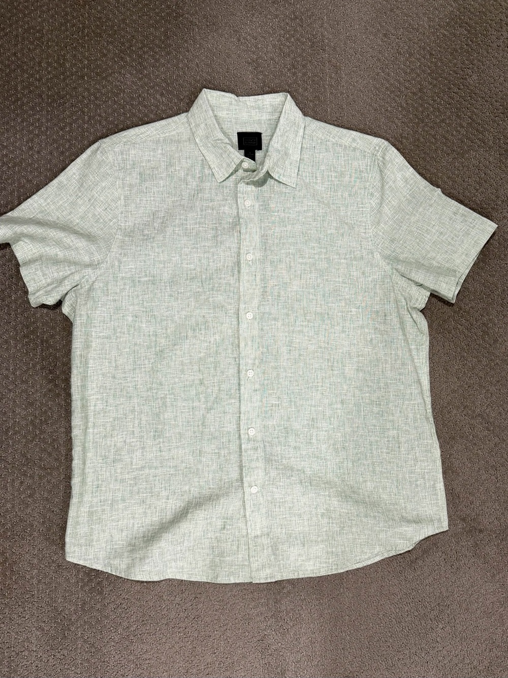 14th & Union Men's Short-Sleeve Linen-Blend Button-Up Shirt - Light Sage Green